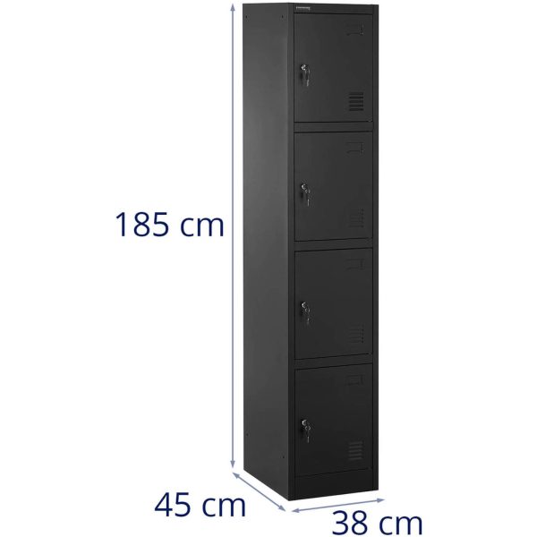 Aizvērts metāla skapis - 4 kešatmiņas