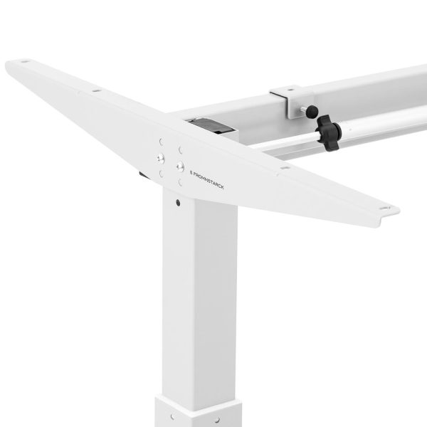 Rāmja rāmja galds ar elektriskā augstuma regulēšanu 73-123 cm līdz 80 kg balts