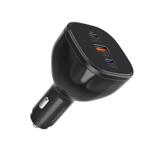 Automašīnu lādētājs 160W 2x USB-C PD 3.1 1x USB-A-Black