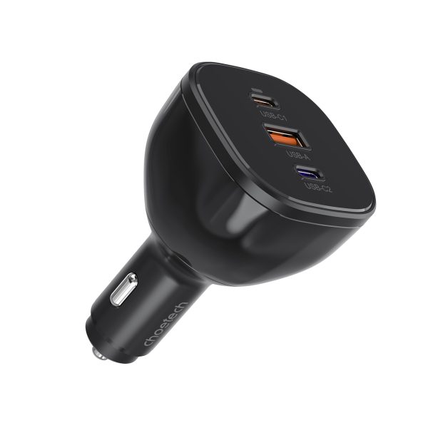 Automašīnu lādētājs 160W 2x USB-C PD 3.1 1x USB-A-Black