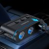 Automašīnas lādētājs + 3x šķiltavas ligzda 2X USB-C PD 1X USB-A QC-Black