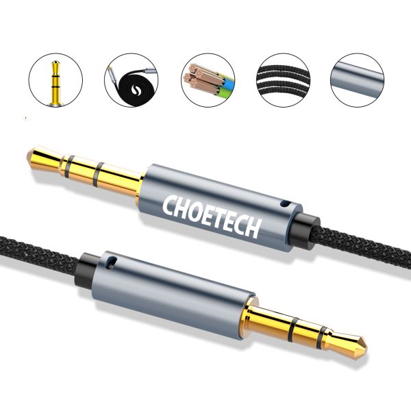 Aux audio kabelis 2x mini ligzdai 3,5 mm vīriešu skaļrunis 1,2m - melns