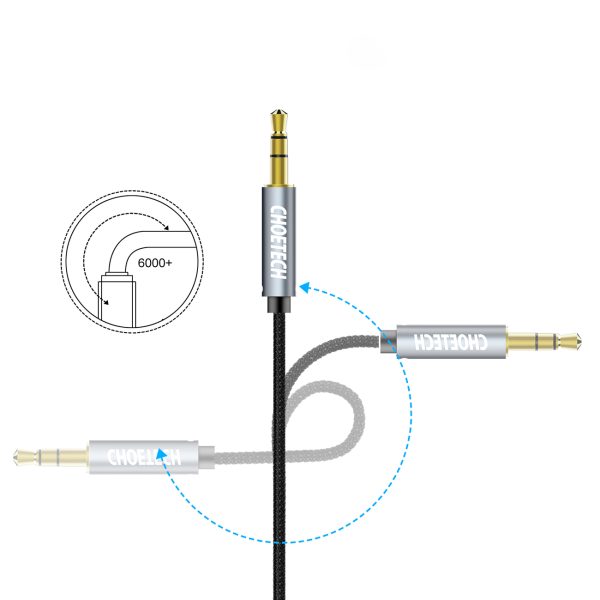 Aux audio kabelis 2x mini ligzdai 3,5 mm vīriešu skaļrunis 1,2m - melns