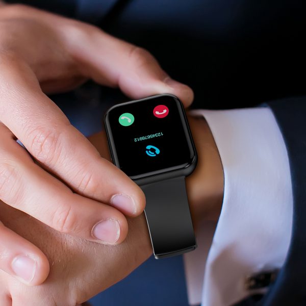 SmartWatch ar savienojumu saņemšanas ekrāna funkciju 1.91 '' IP67 - melns