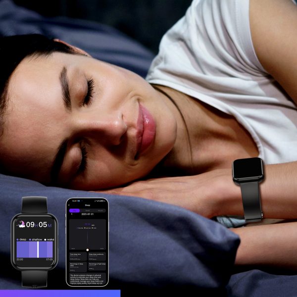 SmartWatch ar savienojumu saņemšanas ekrāna funkciju 1.91 '' IP67 - melns