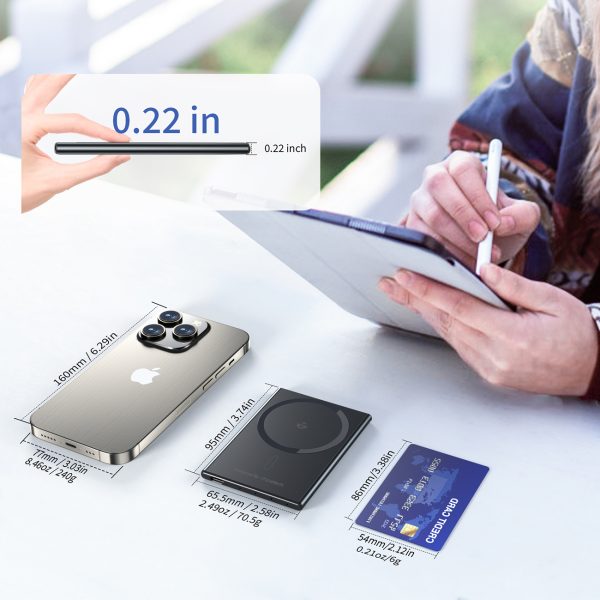 PowerBank indukcija 2000mAh Super Thin 5W MagSafe Qi - melns