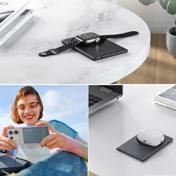 PowerBank indukcija 2000mAh Super Thin 5W MagSafe Qi - melns