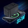 Adaptera ceļojuma lādētājs 35W ES / ASV / AUS / Lielbritānija ar iebūvētu -in USB -C kabeli -melns