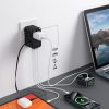 Adaptera ceļojuma lādētājs 70W ES / ASV / AUS / Lielbritānija ar iebūvētu -in USB -C kabeli -melns