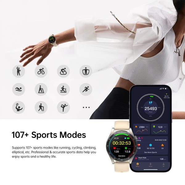 SmartWatch klasiskā sērija ar savienojumu saņemšanas ekrāna funkciju 1.32 '' IP68 - Zelts