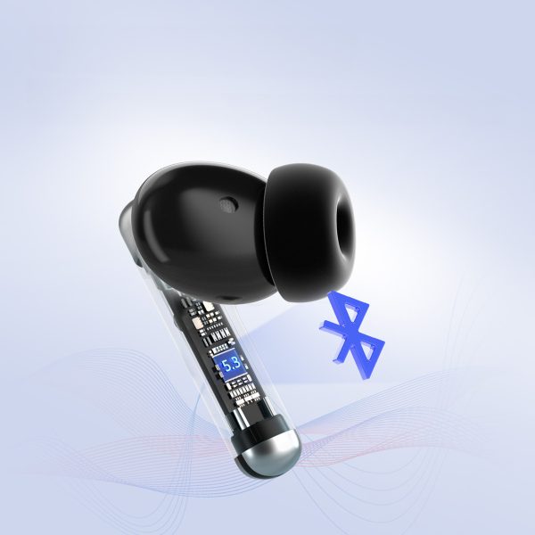 Sounfii R4 austiņas Bluetooth 5.3 ENC bezvadu - melna