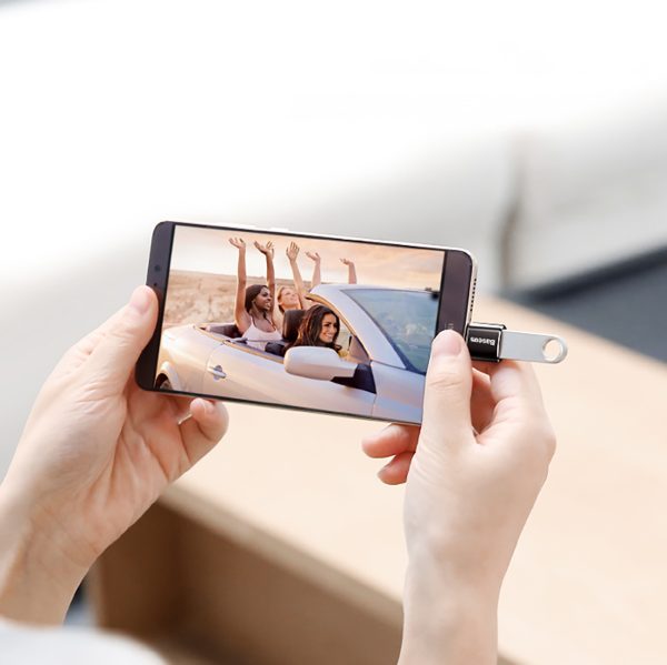 Adaptera mini adapteris ar mikro USB uz USB -C - melns