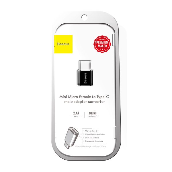 Adaptera mini adapteris ar mikro USB uz USB -C - melns