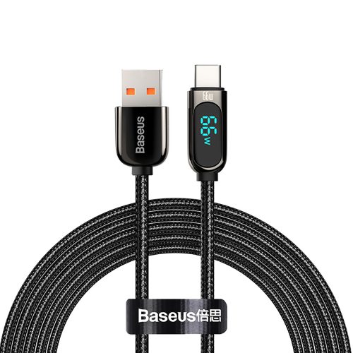 Parādiet ātras uzlādes datus USB -A kabelis - USB -C 66W 1M - melns