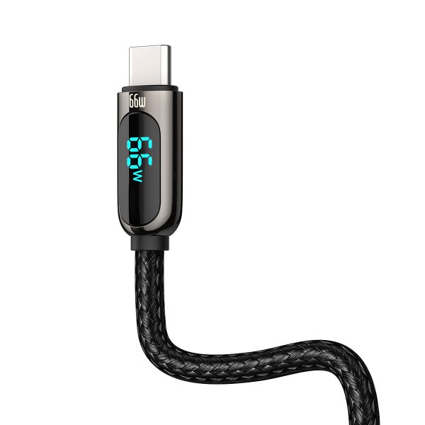 Parādiet ātras uzlādes datus USB -A kabelis - USB -C 66W 1M - melns