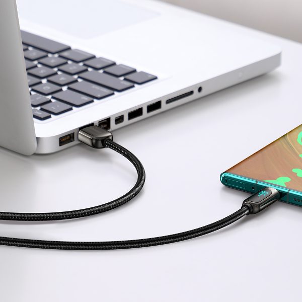 Parādiet ātras uzlādes datus USB -A kabelis - USB -C 66W 1M - melns