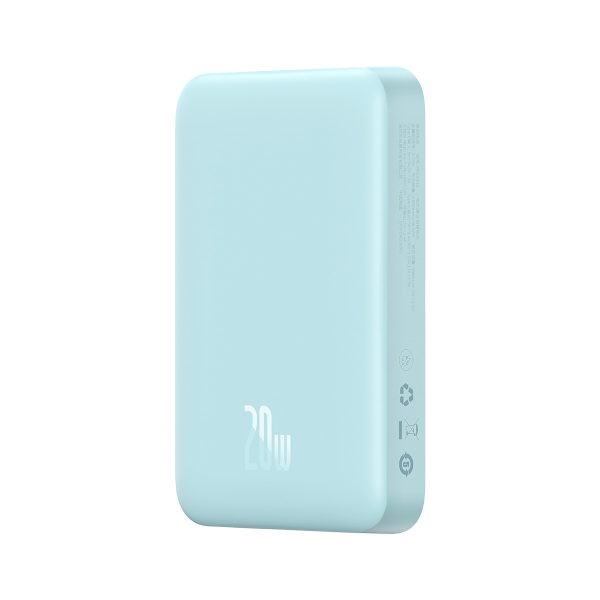 Magnētiskais mini 10 000 mAh 20W indukcijas PowerBank + USB -C kabelis - zils