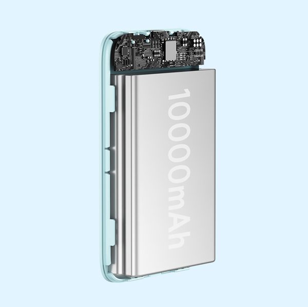 Magnētiskais mini 10 000 mAh 20W indukcijas PowerBank + USB -C kabelis - zils