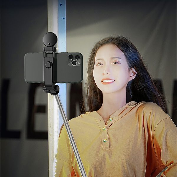 Teleskopiskais selfijs ar tālvadības pulti + LED statīva lampa
