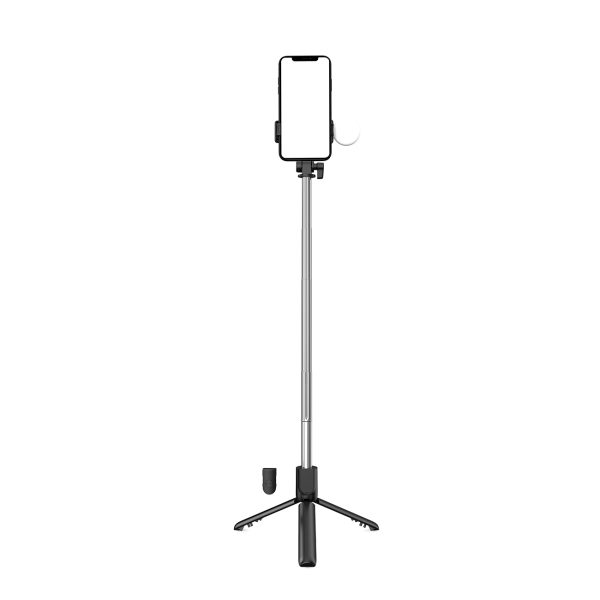 Teleskopiskais selfijs ar tālvadības pulti + LED statīva lampa