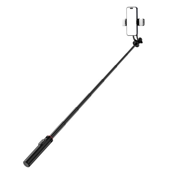 Teleskopiskais selfijs ar tālvadības pulti + 2x LED lampas statīva stends pa tālruni 1