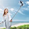 Teleskopiskais selfijs ar tālvadības pults statīvu pa tālruni 1,75 m alumīnijs - melns