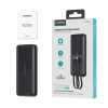 PowerBank 10000 MAH 22,5W USB-USB-C MICRO USB ar USB-C un Lightning Cable-Black