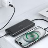 PowerBank 10000 MAH 22,5W USB-USB-C MICRO USB ar USB-C un Lightning Cable-Black