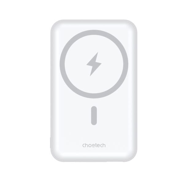 PowerBank 10 000 MAH 20W MAGSAFE USB-A USB-C Funkcija Autostāvvieta-balta