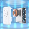 PowerBank 10 000 MAH 20W MAGSAFE USB-A USB-C Funkcija Autostāvvieta-balta