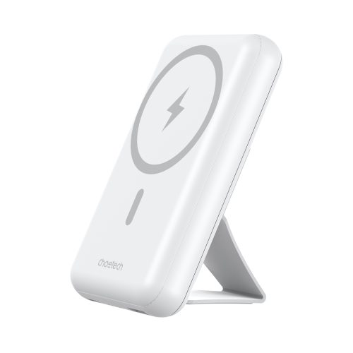 PowerBank 10 000 MAH 20W MAGSAFE USB-A USB-C Funkcija Autostāvvieta-balta