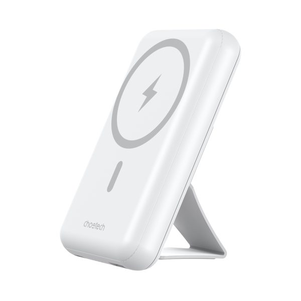PowerBank 10 000 MAH 20W MAGSAFE USB-A USB-C Funkcija Autostāvvieta-balta