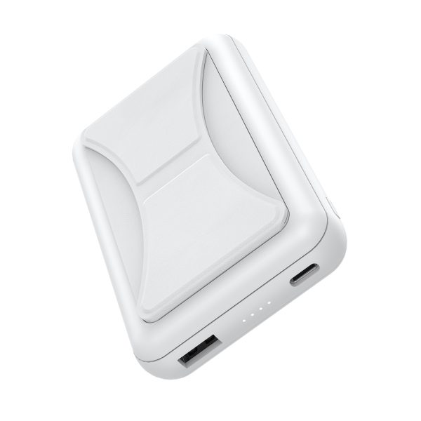 PowerBank 10 000 MAH 20W MAGSAFE USB-A USB-C Funkcija Autostāvvieta-balta