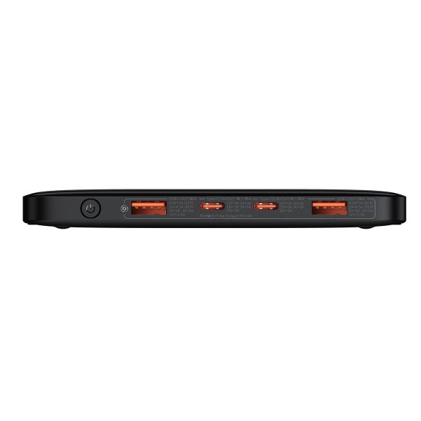 PowerBank 20 000 mAh 2x USB-A 2x USB-C 100W + USB-C kabelis-melns