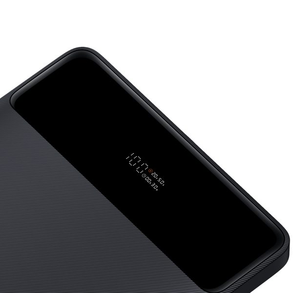 PowerBank 20 000 mAh 2x USB-A 2x USB-C 100W + USB-C kabelis-melns