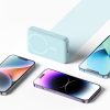 Magnētiskais mini 10 000 mAh 30W indukcijas PowerBank + USB -C kabelis - zils