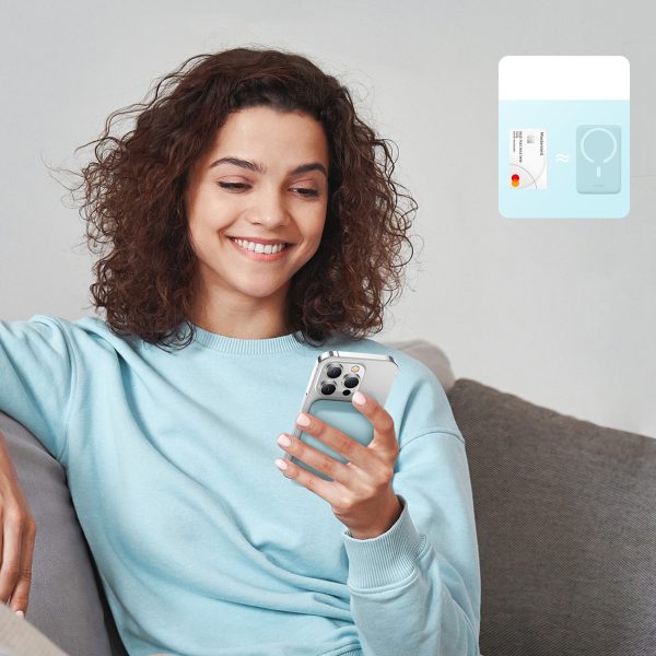 Magnētiskais mini 10 000 mAh 30W indukcijas PowerBank + USB -C kabelis - zils