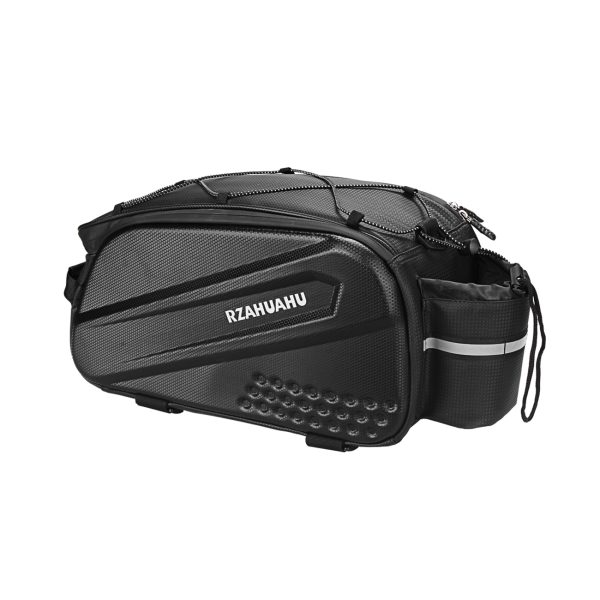 10L velosipēdu soma bagāžniekam ar sānu kabatām 38,5x19.5x16cm - melna