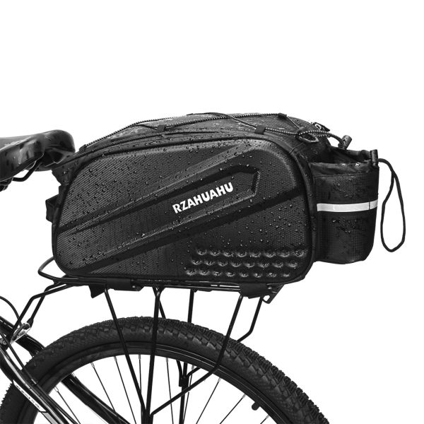 10L velosipēdu soma bagāžniekam ar sānu kabatām 38,5x19.5x16cm - melna