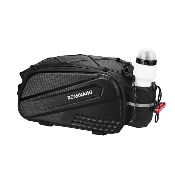 10L velosipēdu soma bagāžniekam ar sānu kabatām 38,5x19.5x16cm - melna