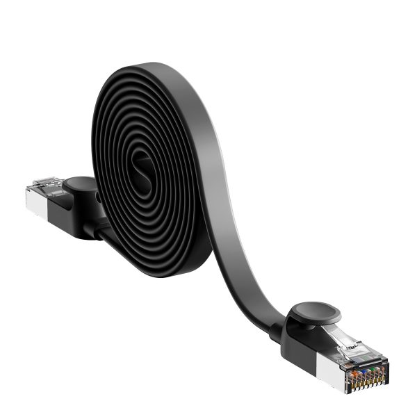 RJ45 ātrgaitas Ethernet Cat6 1M tīkla kabelis - melns