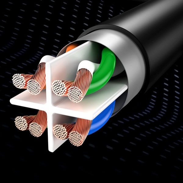 RJ45 ātrgaitas Ethernet Cat6 1M tīkla kabelis - melns