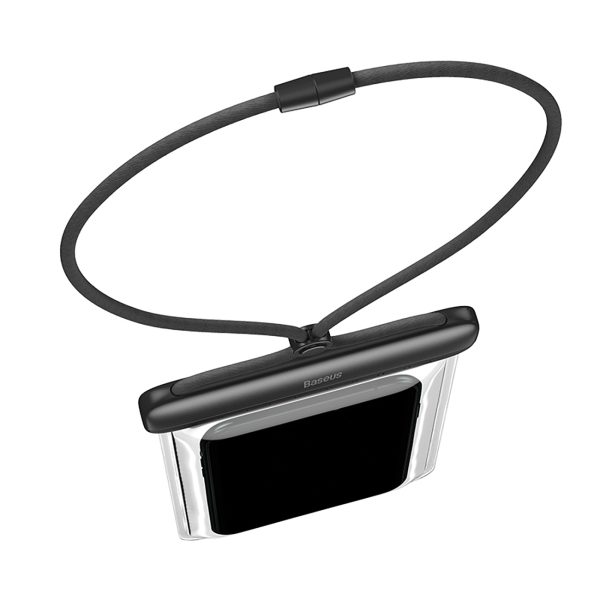 Ūdensnecaurlaidīgs korpuss 7,2 '' Aquaglide IPX8 tālrunim ar slaidu slēdzeni - melns