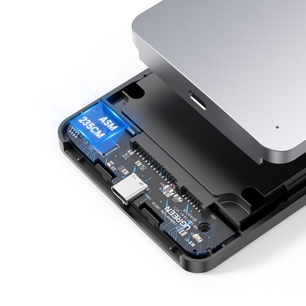 Kabata 2,5 '' SATA 3,0 6Gbps cietais disks + USB -C 0,5 m kabelis - sudrabs
