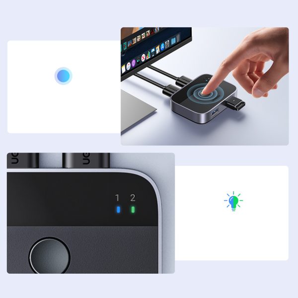 2in1 adapteris 2x USB-A 3,0 (ieeja) / 2x USB-A (izvade) -gray