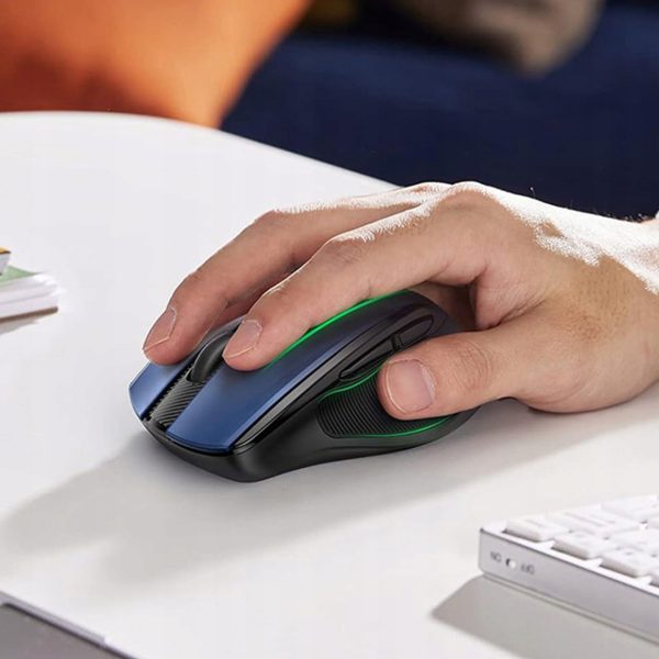 Peles peles optiskais bezvadu USB 2,4 GHz 4000 DPI - zils