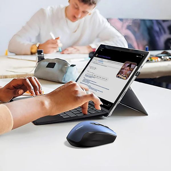 Peles peles optiskais bezvadu USB 2,4 GHz 4000 DPI - zils