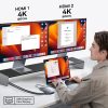 7in1 rumbas adaptera metāla mirdzuma sērija II USB-C PD100W / 2X USB-A / 2X HDMI 4K / USB-C 3.0