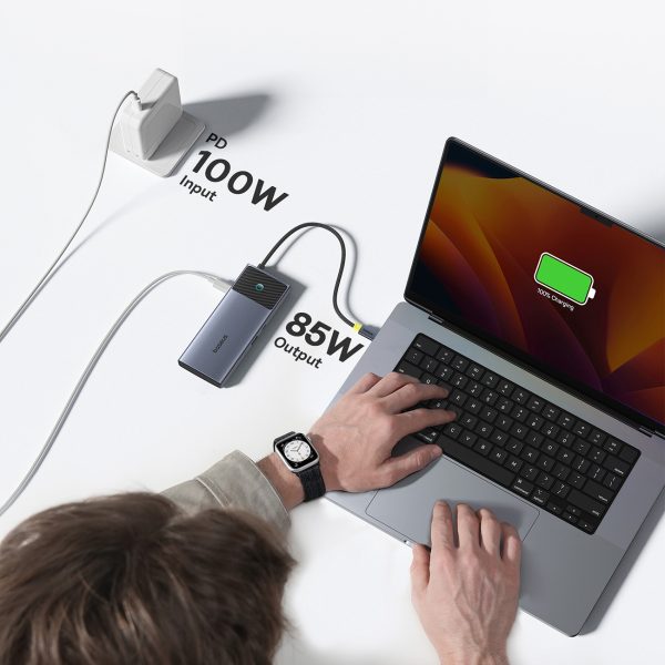 7in1 rumbas adaptera metāla mirdzuma sērija II USB-C PD100W / 2X USB-A / 2X HDMI 4K / USB-C 3.0