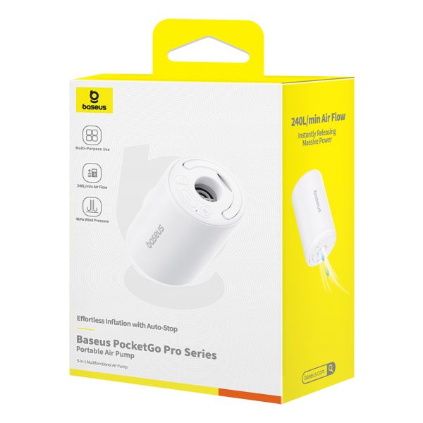 2in1 tūristu sūknis matracim un LED lukturīša Pocketgo Pro - balts